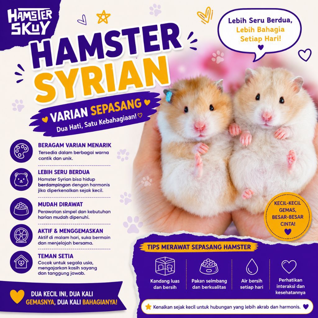 Hamster Syrian Varian Sepasang [Gojek]