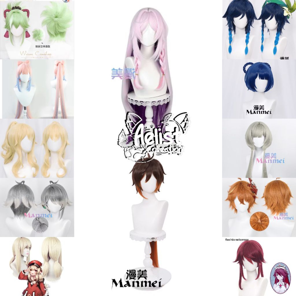 [ READY STOCK ] Wig Genshin Impact Cosplay New Kuki Shinobu Zhongli Citlali Jean Kokomi Venti Childe