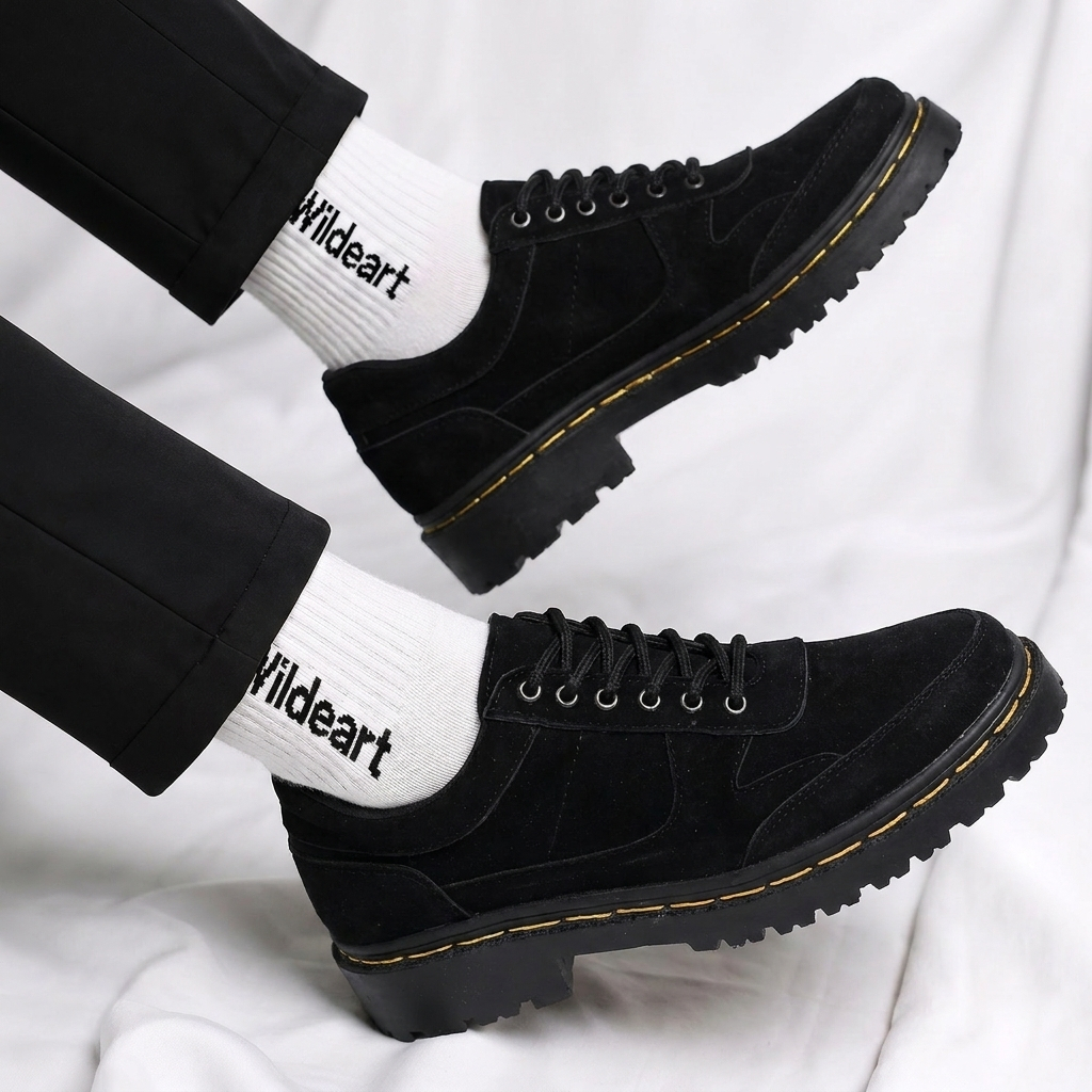MOSES AKSEL - Sepatu Formal Suede Hak Tinggi Kerja Pria