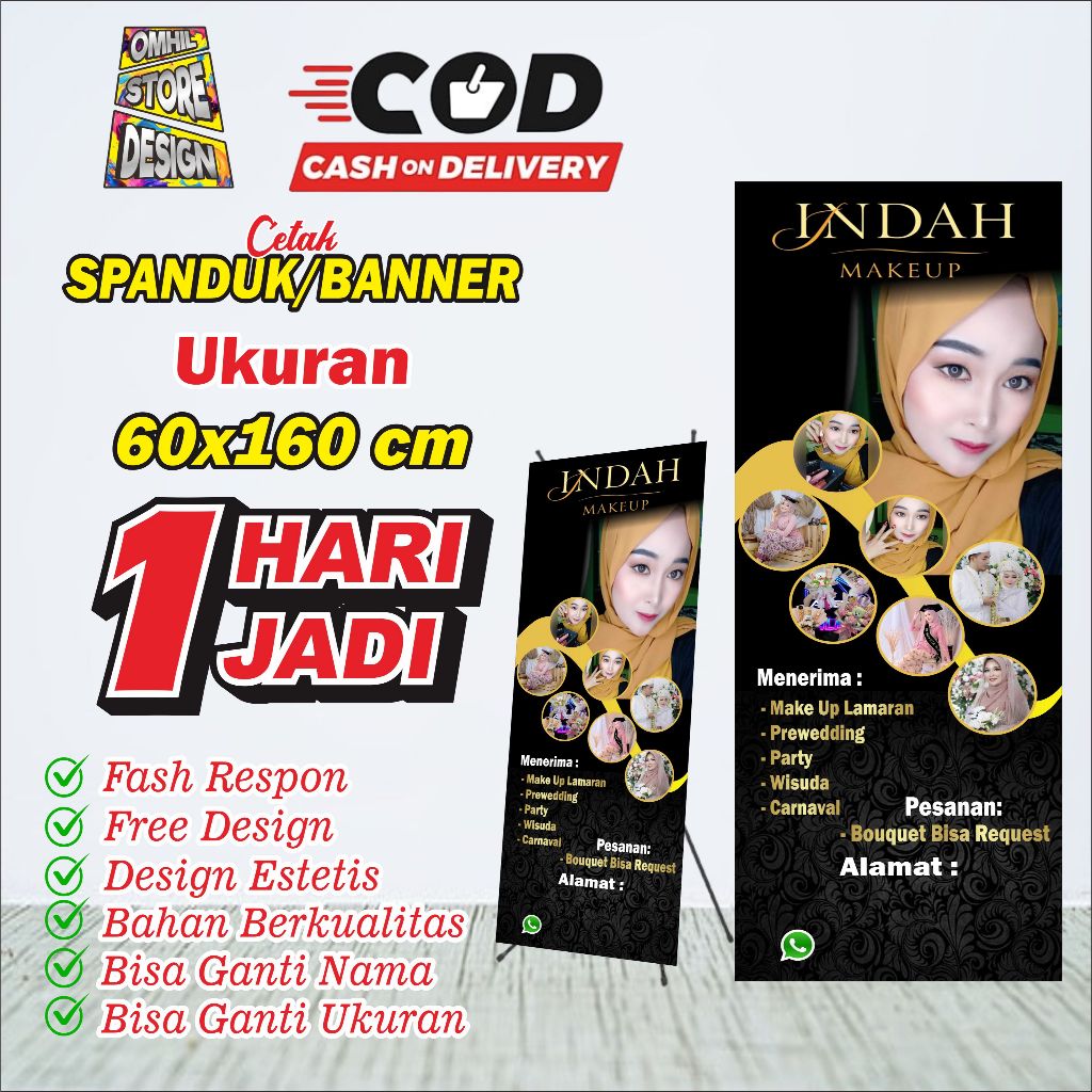 Spanduk Banner 60x160cm Salon Free Design