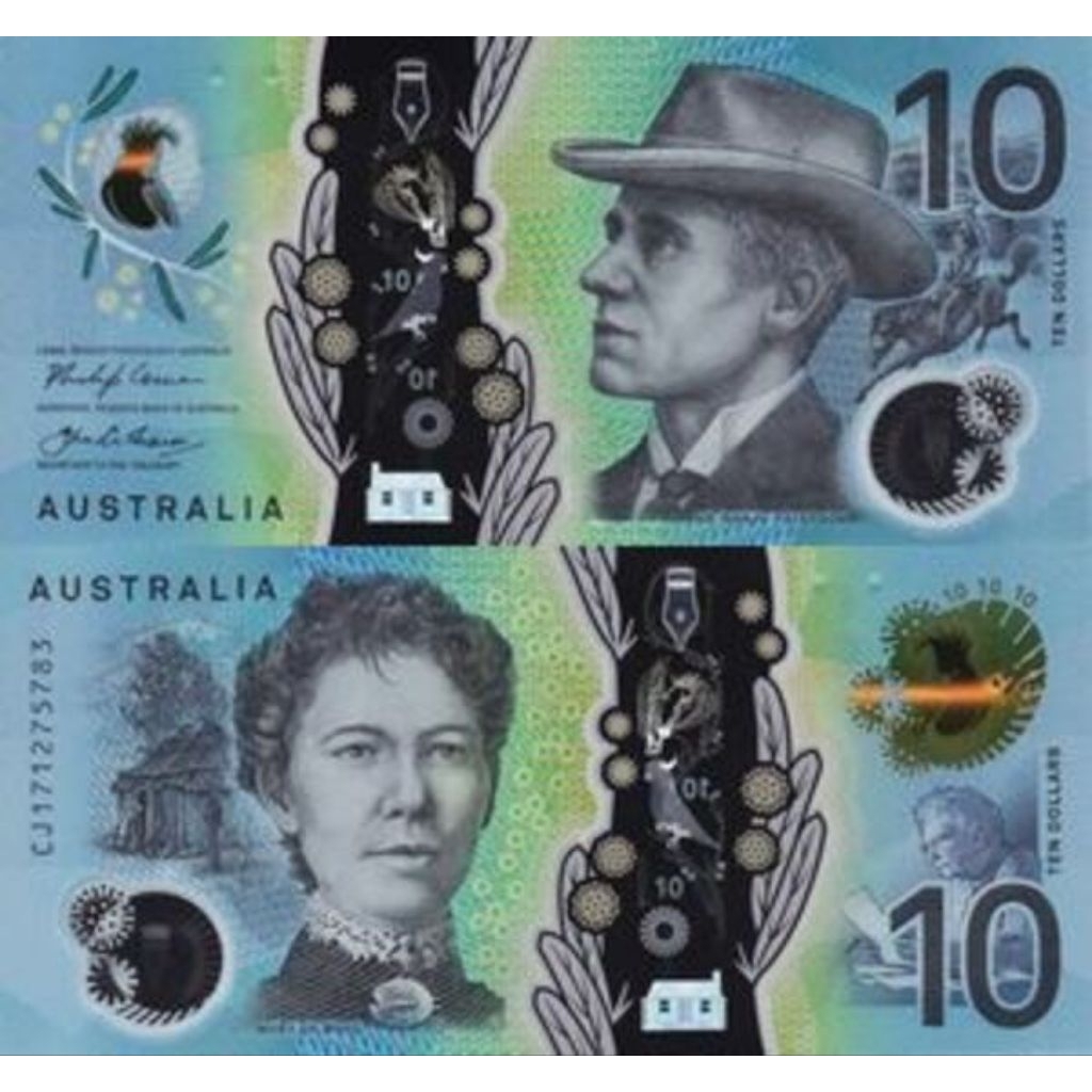 Koleksi Mancanegara Uang Kuno Australia 10dollars VF untuk Numismatik