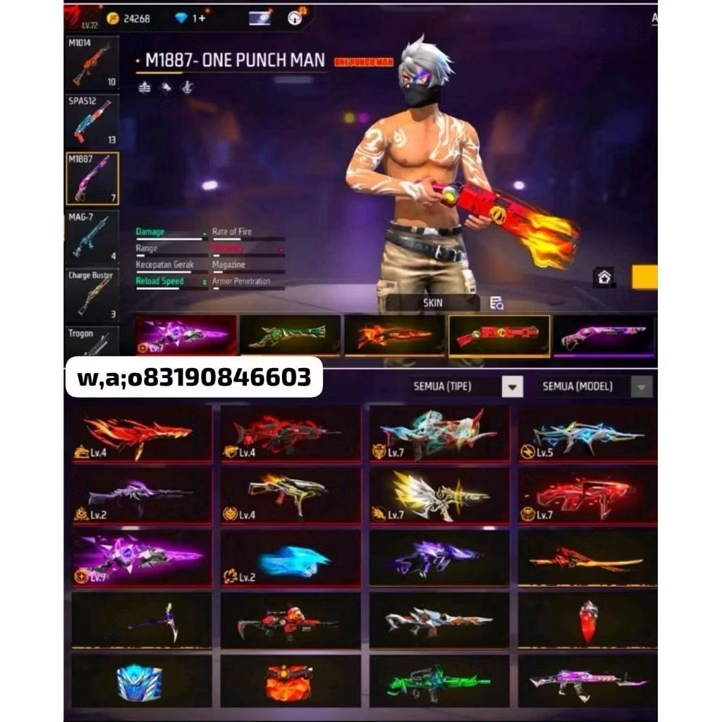 Akun free fire old Gg dan lengkap