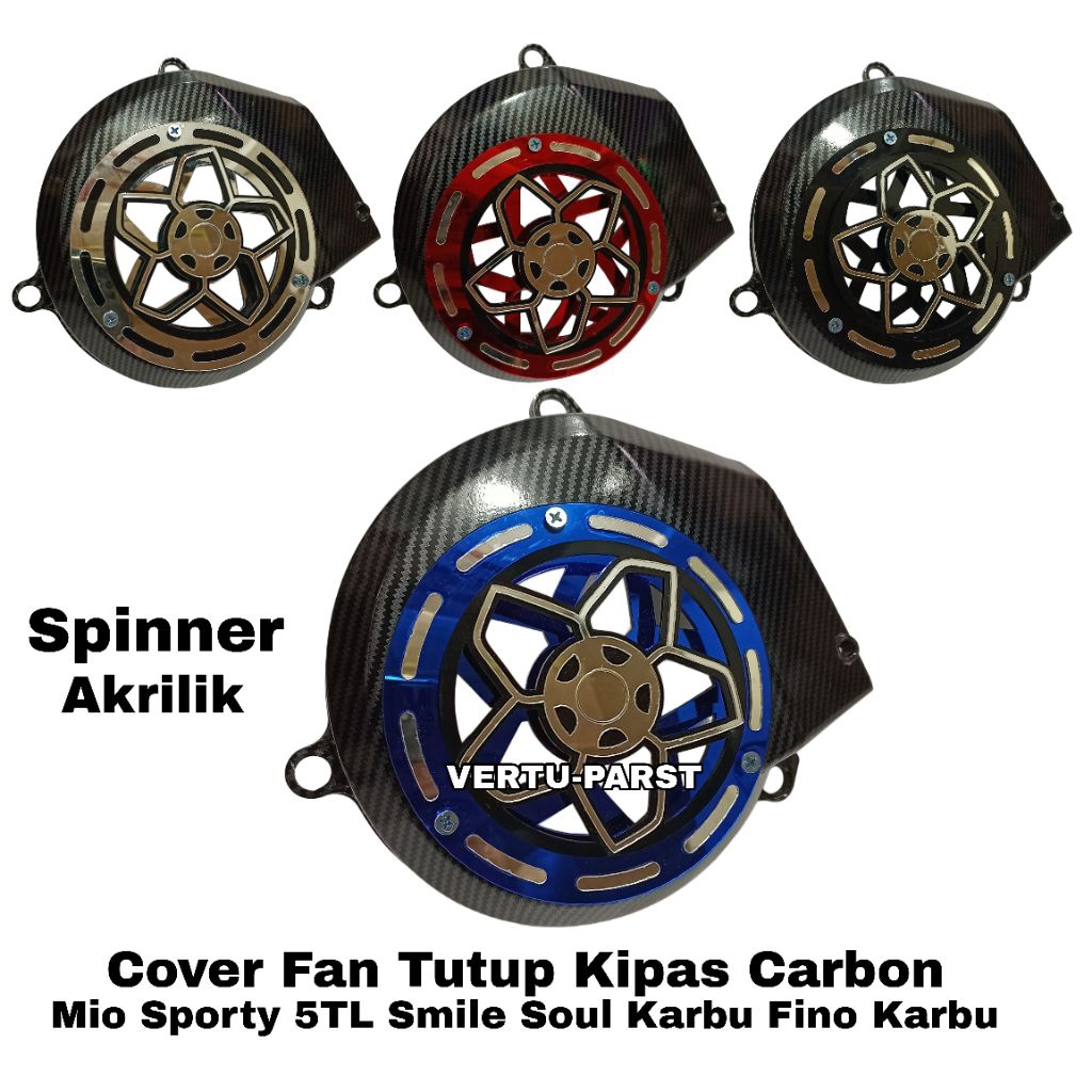 Cover Fan Tutup Kipas Carbon Set Spinner Sakura PNP Mio Sporty Mio 5TL Mio Smile Soul Karbu Fino Kar