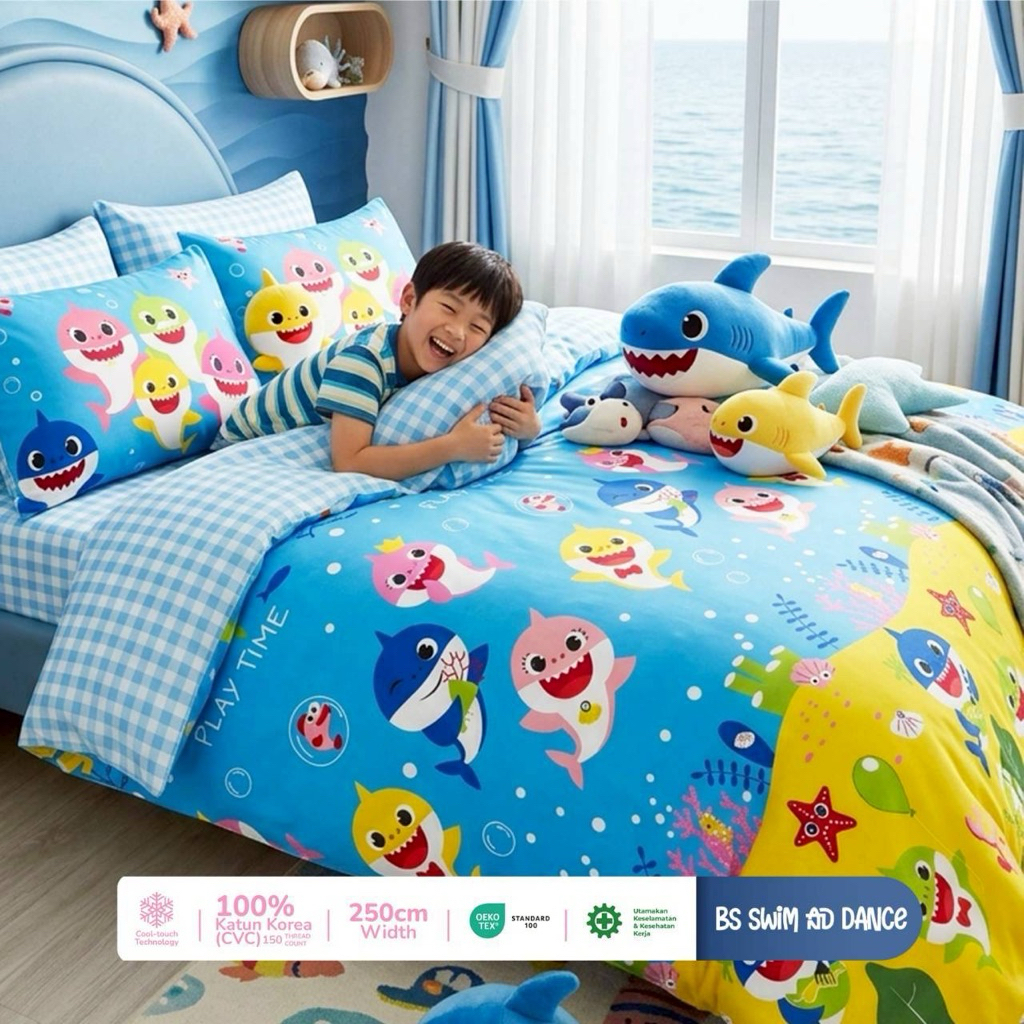 Seprai katun CVC star collection motif bs swim dance (ajwa)