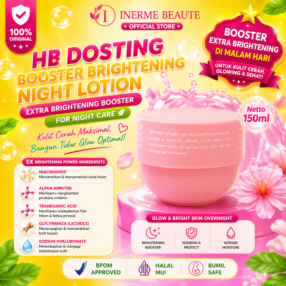 Inerme Beaute HB Dosting Booster Brightening Night Lotion 150g - HB Dosting Glowing