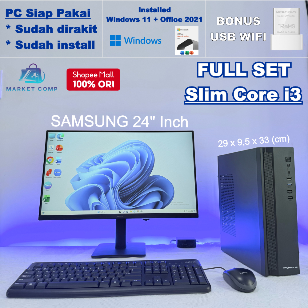 Full Set Slim PC Core i3 - CPU Komputer Rakitan