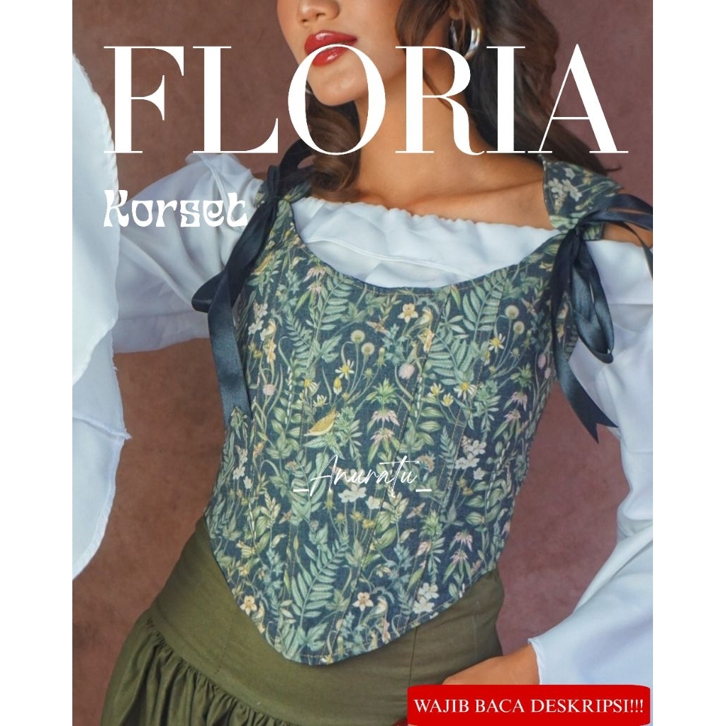 FLORIA Korset Bustier Wanita Vintage| Anuratu Store Official