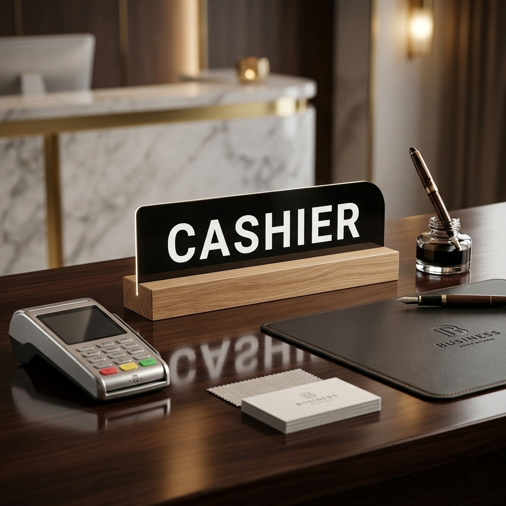 Signage Cashier - Papan Tanda Meja Kasir