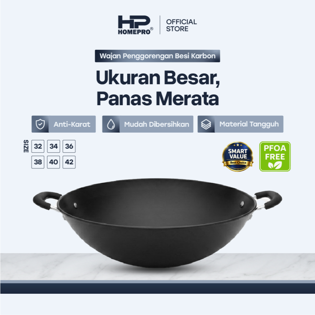 HomePro - Wajan Penggorengan Carbon Steel - Kuali Wok