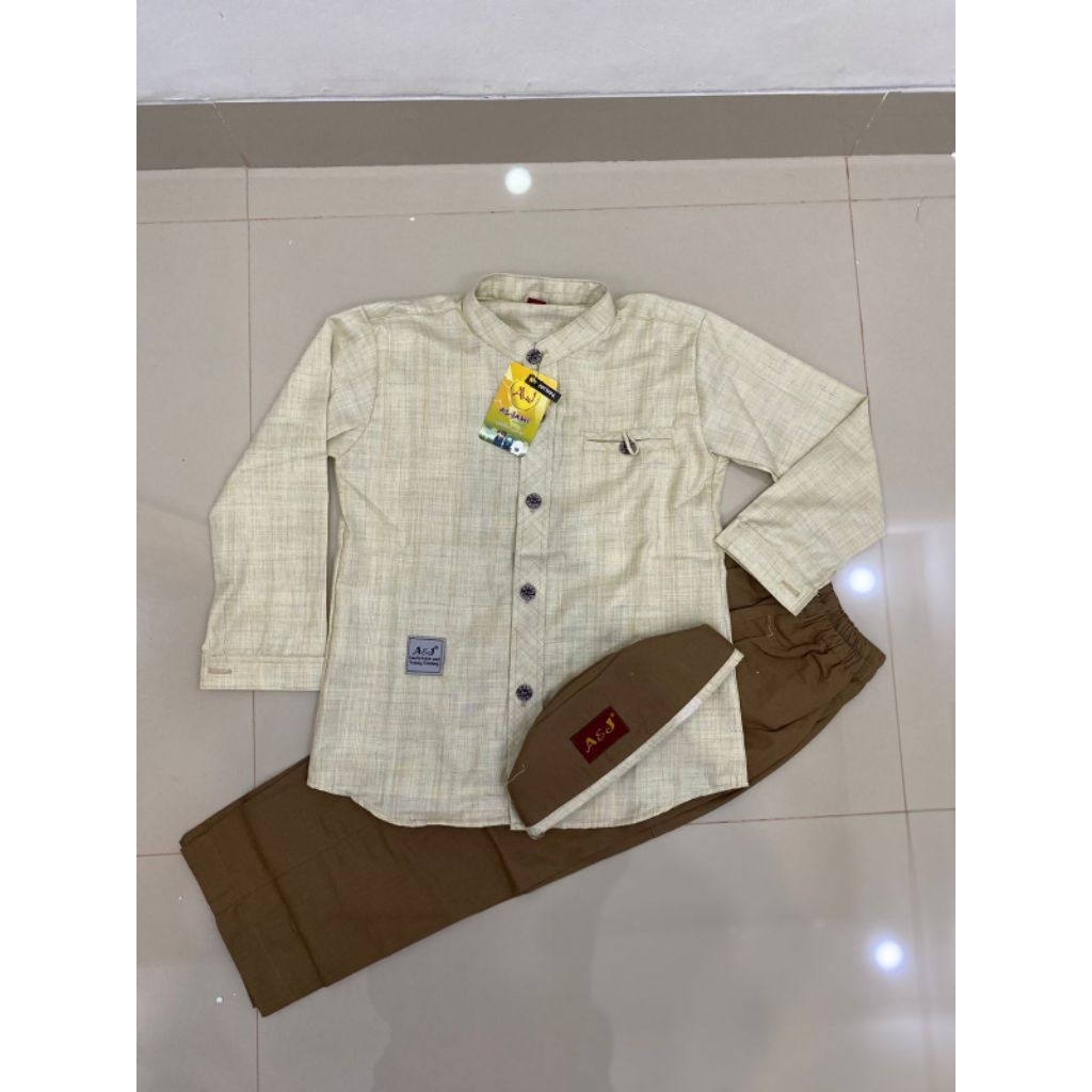koko anak 'Urwah A&J / setelan koko anak terbaru salur lengan panjang / koko anak aljami / koko anak