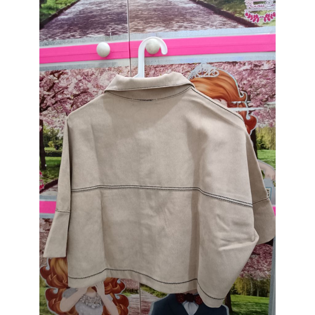 Kemeja Crop Corduroy Wanita Premium / Outer Crop Top Corduroy Korean Style