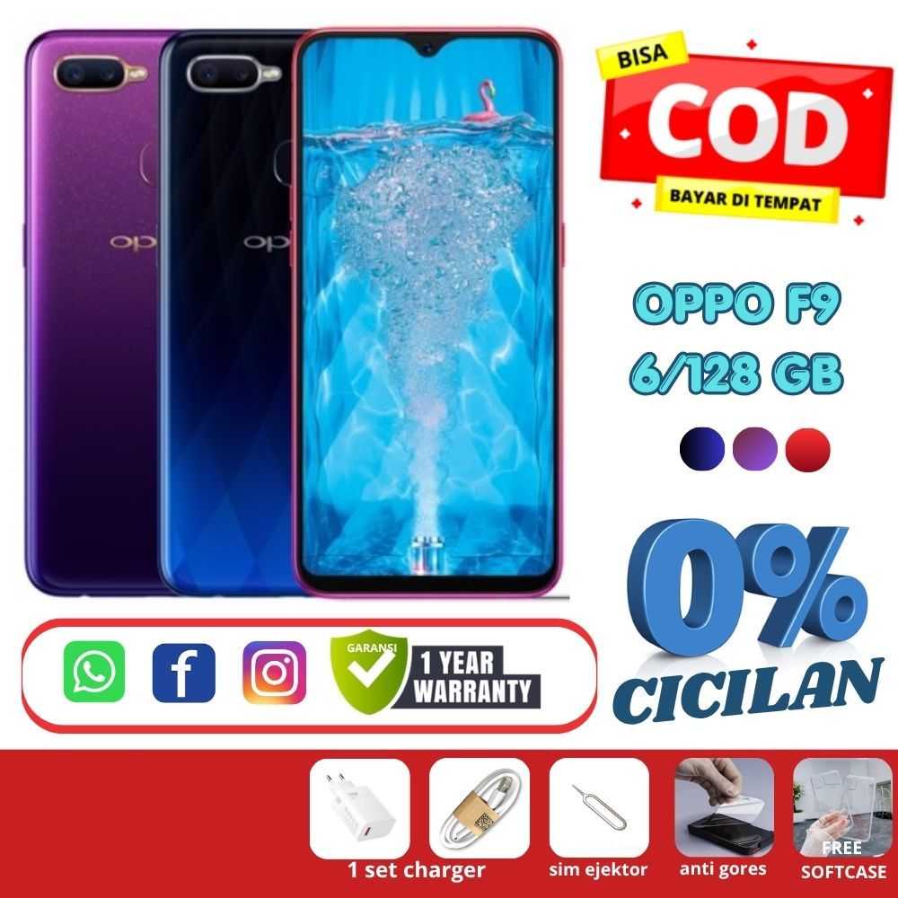 OPPO F9 RAM 6/128GB GARANSI 1 TAHUN DUAL KAMERA 4G