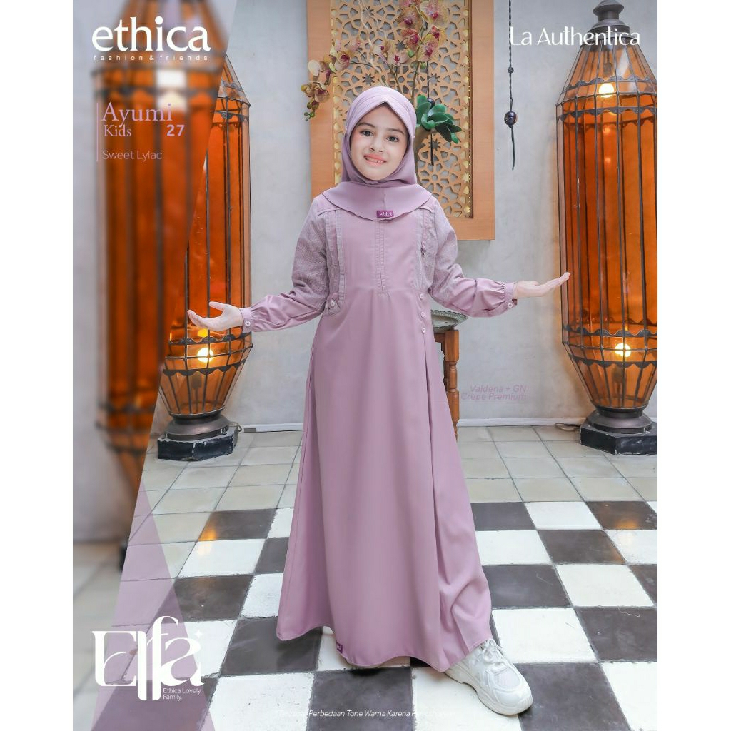 Ayumi kids 27 sweet lilac//TERBARU/SEPLY/EKSIS/GAMIS ANAK/BAJU ANAK/COUPLE/SET HIJAB ANAK/PAKAIAN MU
