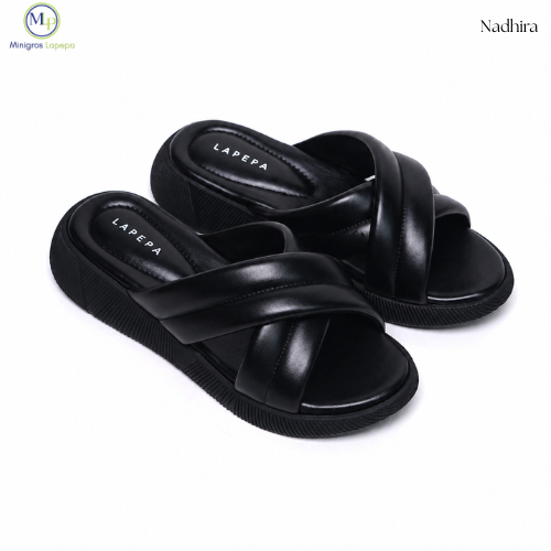Lapepa - NADHIRA Sandal Wanita Wedges All Color Sandal Slop Platform Terbaru