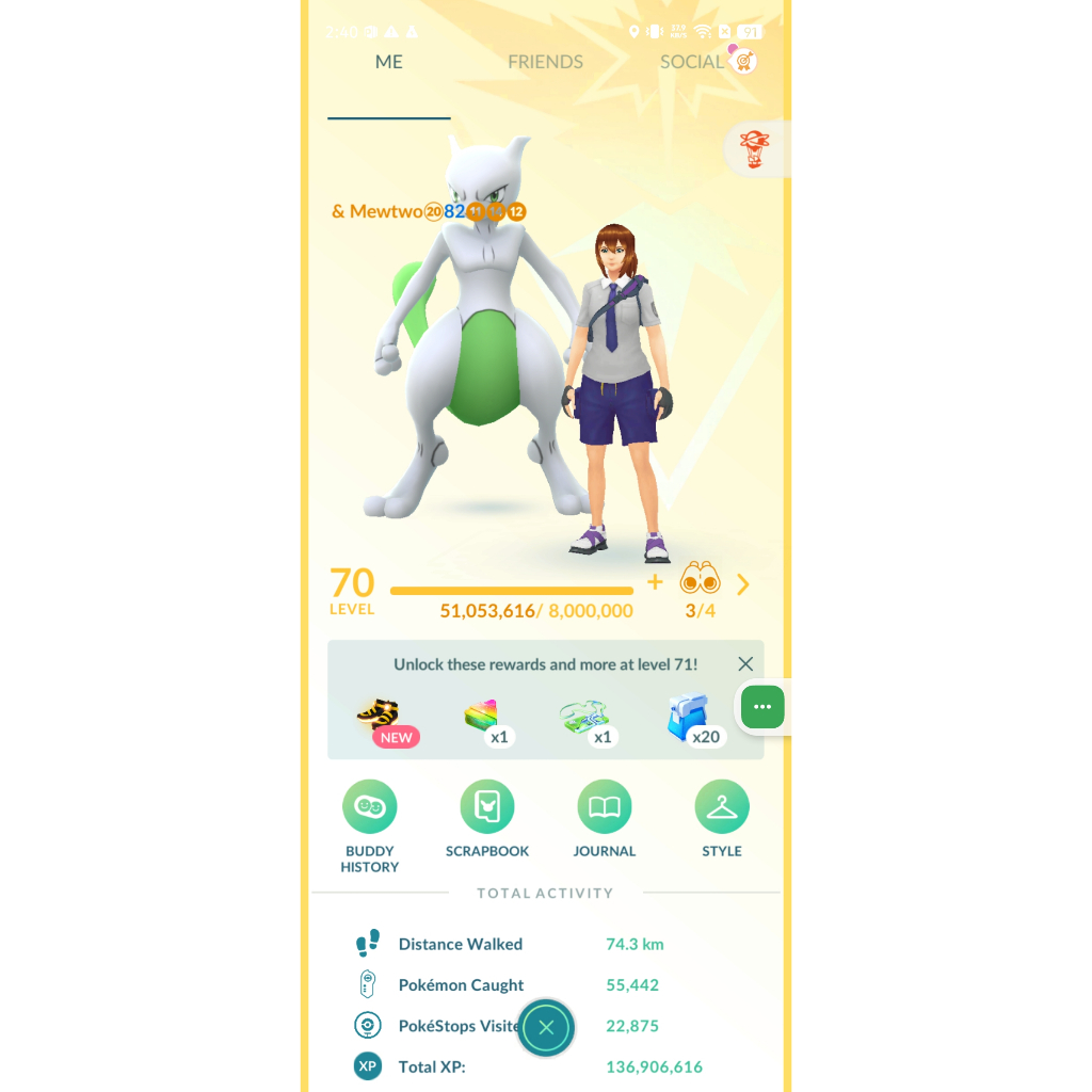 Paket Pokemon Go Siap Pakai (Akun level 70) Shiny Mewtwo, Shiny Mega Rayquaza, Primal Groudon, Prima