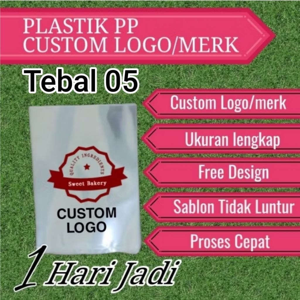 PLASTIK PP TEBAL 05 CUSTOM LOGO/MERK SABLON