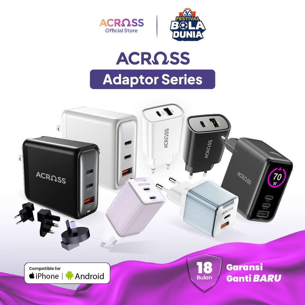 ACROSS Kepala Charger Fast Charging Adaptor Charger IPhone & Android