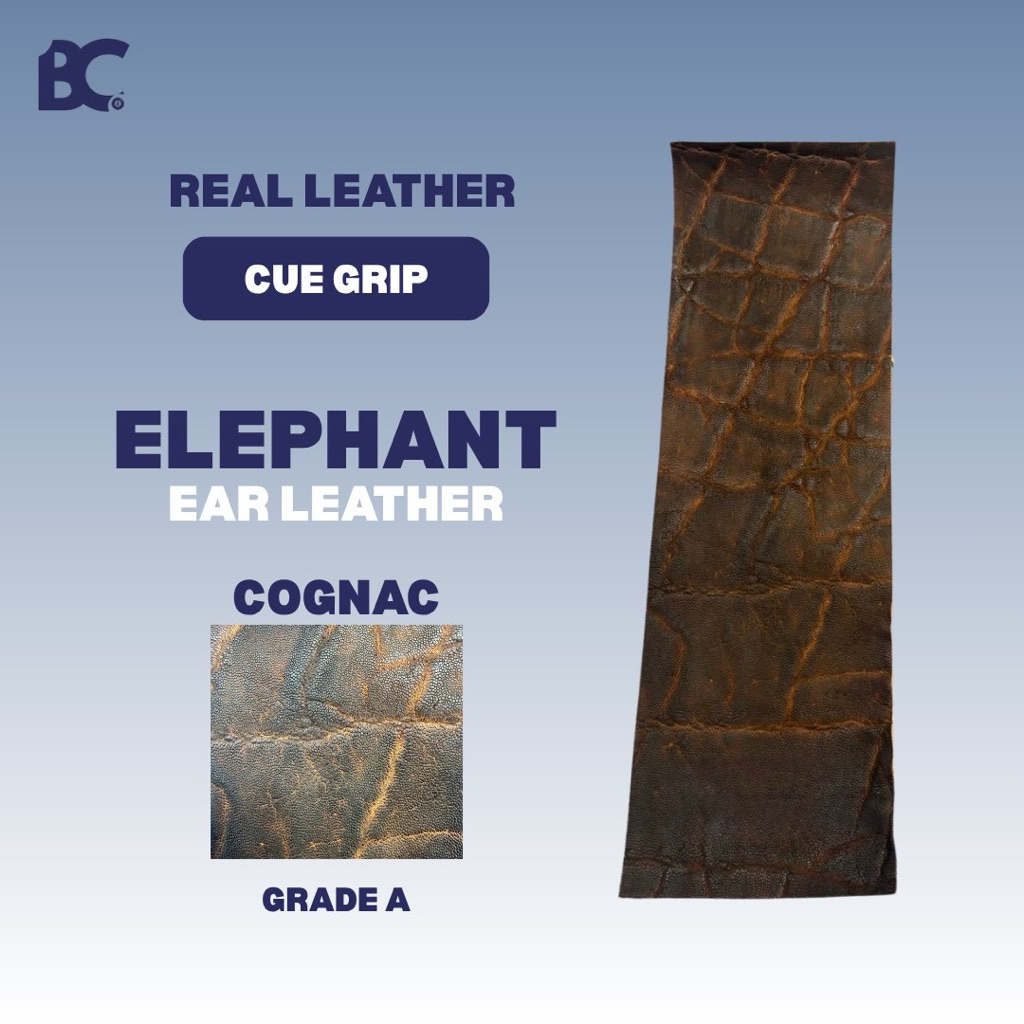 Real Elephant Ear - Grip Kulit Gajah - Cue Grip - Grip Stick Billiard Premium - Kulit Grip Stick Bil