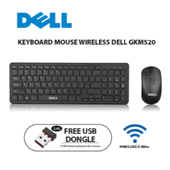 PAKET KEYBOARD DELL WIRELESS + MOUSE DELL WIRELESS COMBO SET GKM520