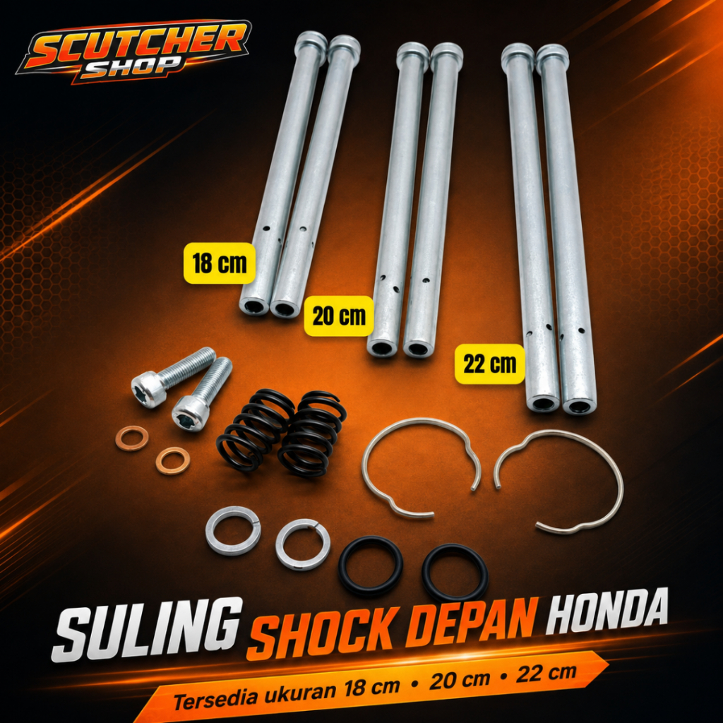 suling shock Honda win 100 pnp supra beat vario scoopy modif tinggi tanpa sambungan las