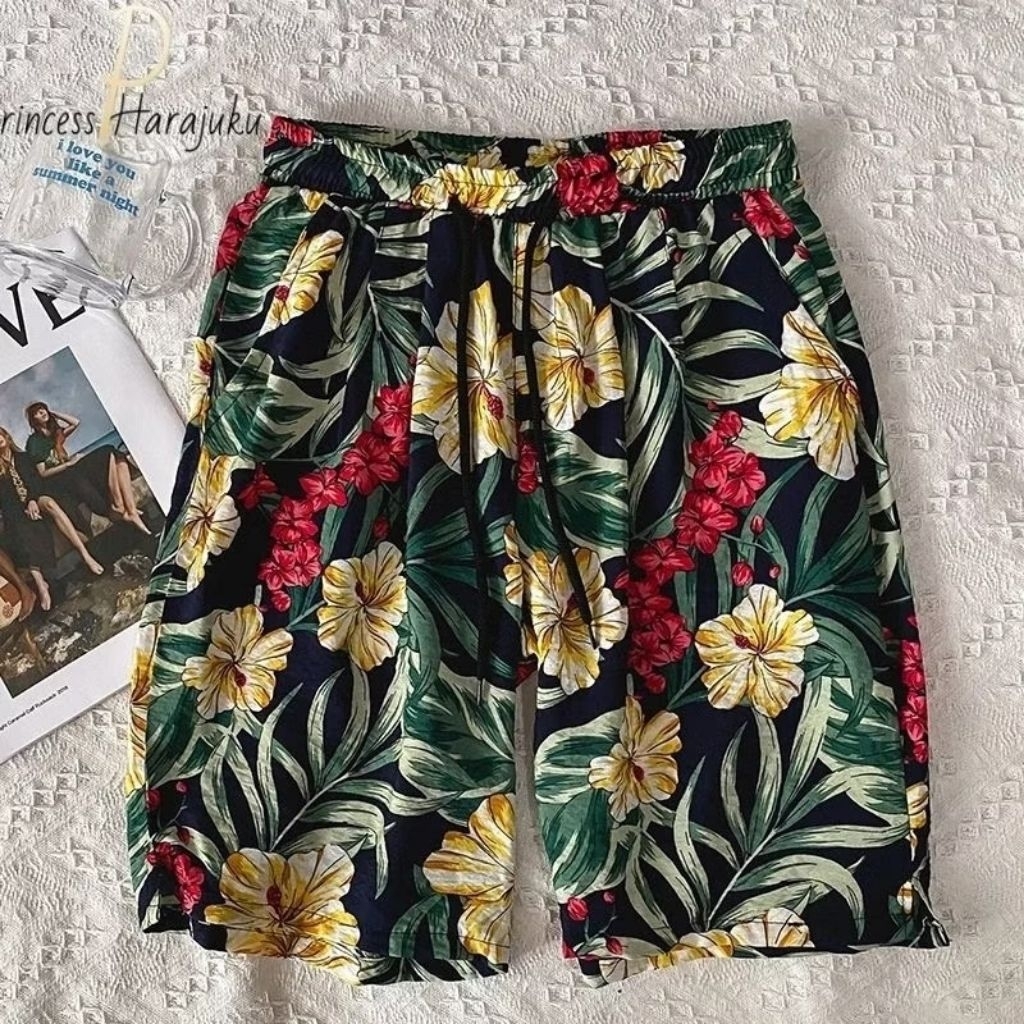 celana pendek pria motif bunga random/celana pendek santai