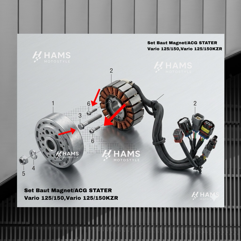 Set Baut ACG Starter Vario 125/150 Hexagon 2 Kunci HENG Original Thailand