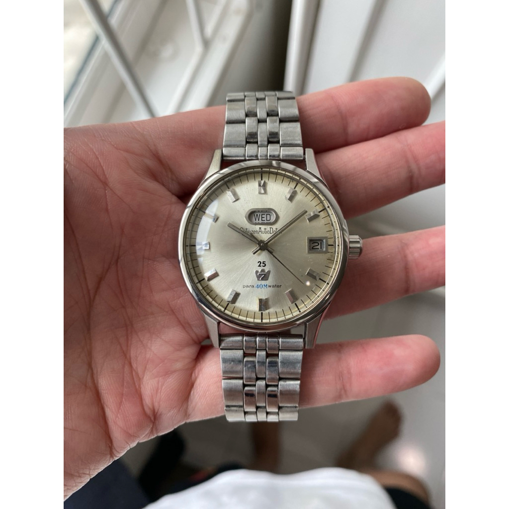 Citizen Auto Dater 81302-Y Parashock 25 Jewels Automatic kondisi istimewa mulus full original, jam t