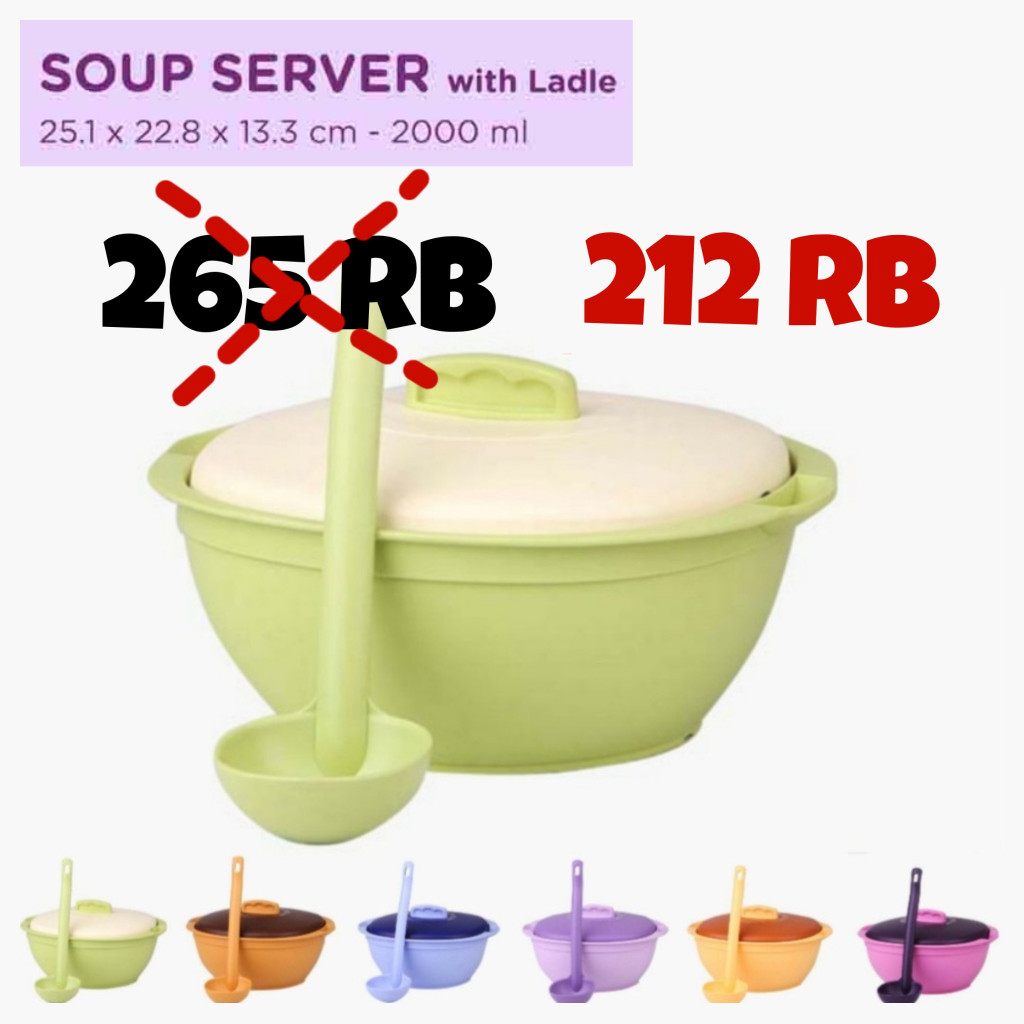 Twin Tulipware SOUP SERVER with Ladle MANGKOK SAYUR Mangkuk Sup Tulipware Kita