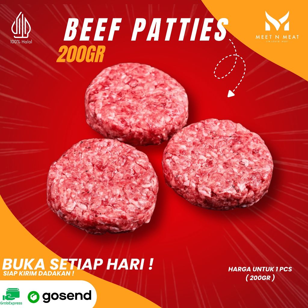Beef Patties - Beef Burger Patty - Daging Cincang Patty 200gr