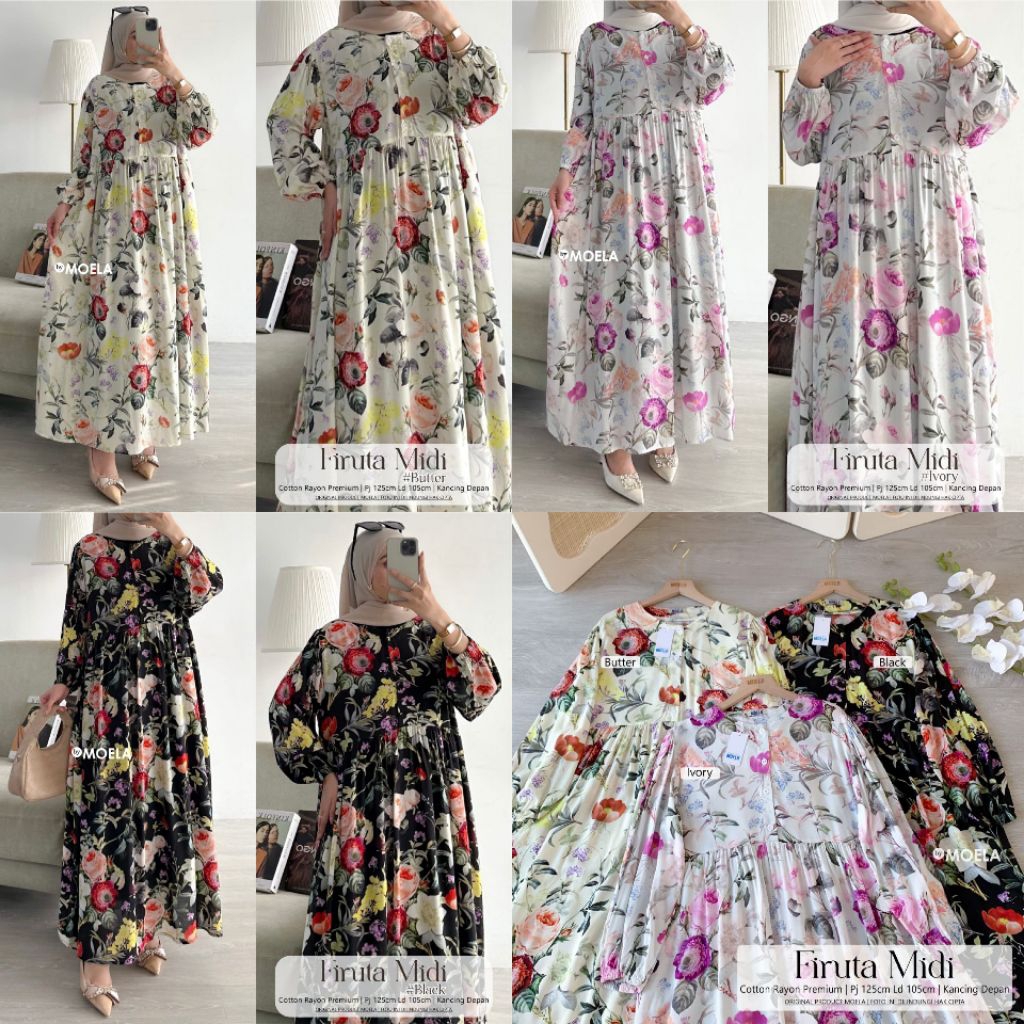 Moela Berlabel Firuta Dress Gamis Jumbo Allsize Busui Premium Catton Rayon Original