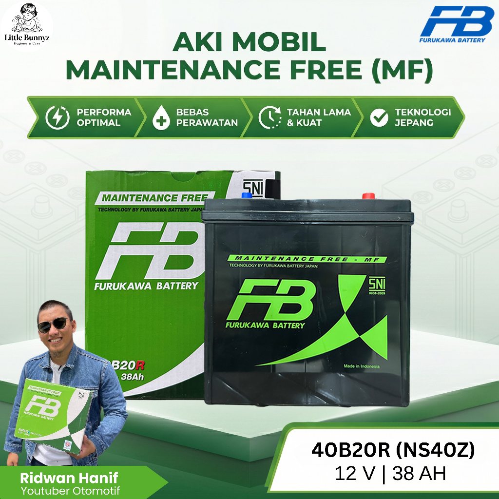 Furukawa Battery / FB Aki Mobil Toyota Avanza 40B20R / NS40Z 38Ah - Aki Kering