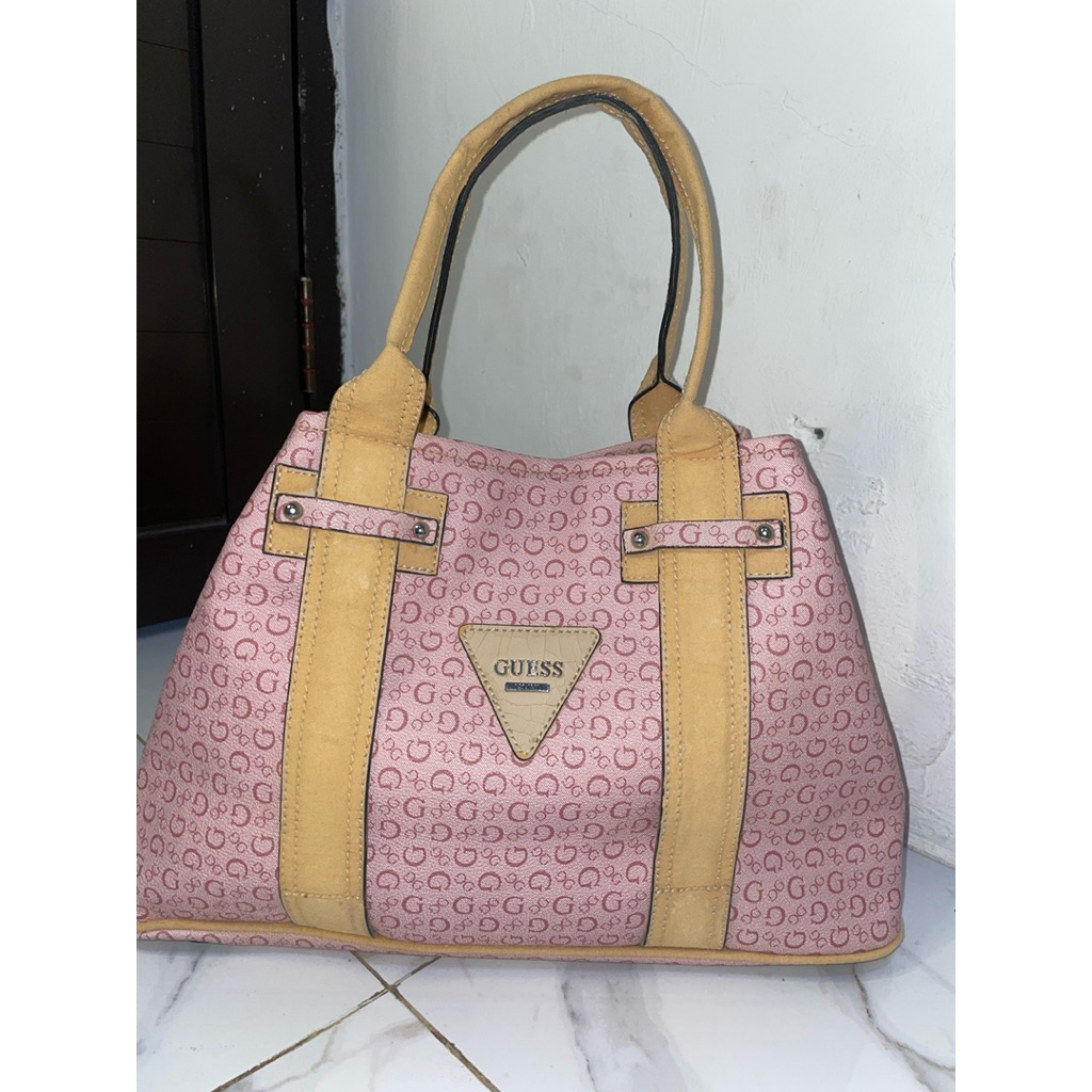bag GUESS PINK KULIT VINTAGE