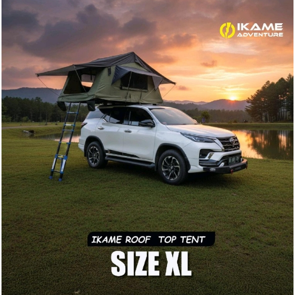 IKAME TENT - Universal Car Roof Tent - Size XL - HITAM