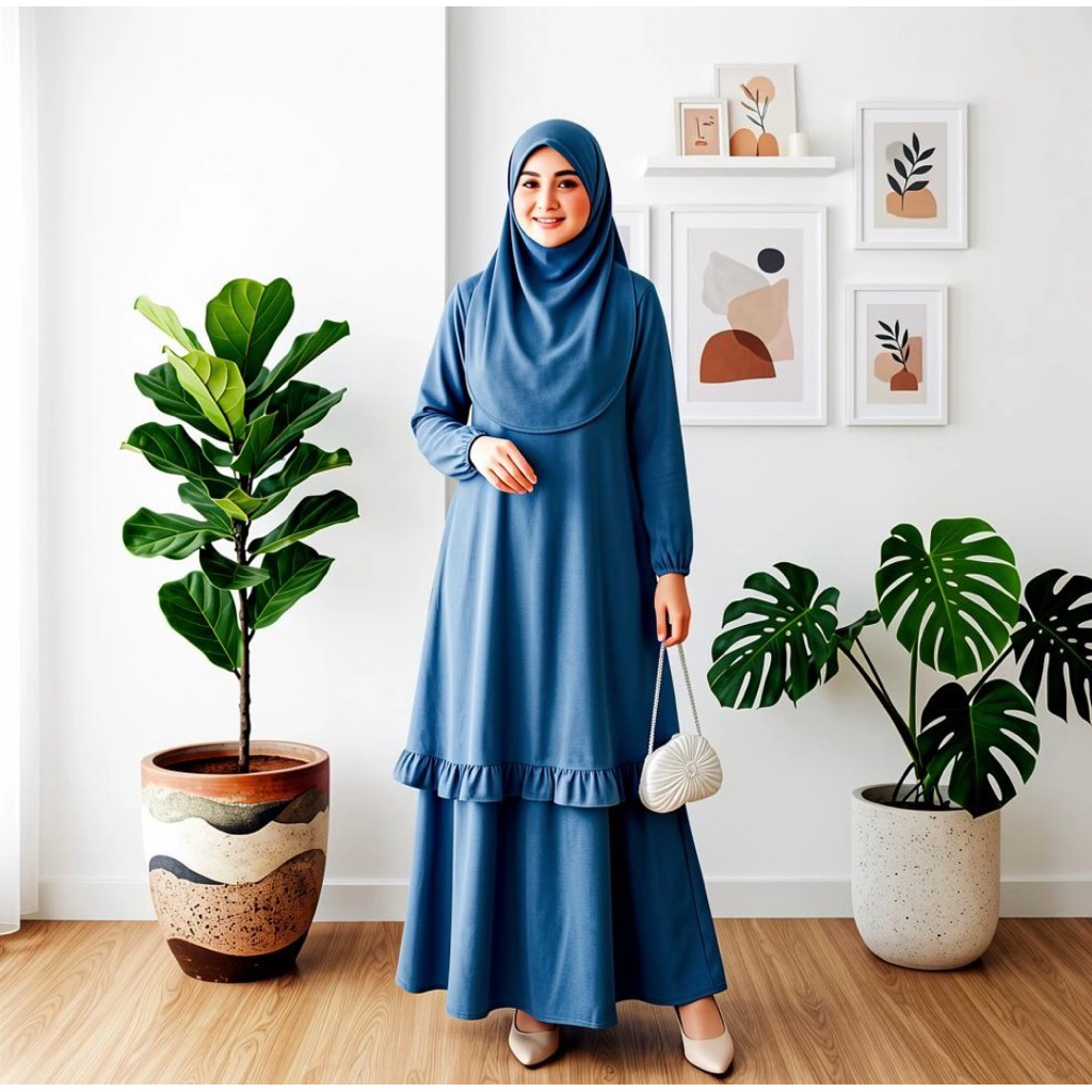 Dress Mecca Malaya Look / Modern Dress Mecca Kurung Jumbo Wanita Remaja Dewasa Bahan Ceruty Babydoll