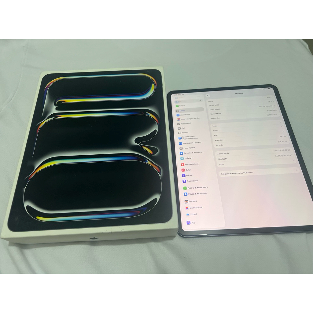Ipad pro m4 13 inch 256gb likenew fullset second preloved