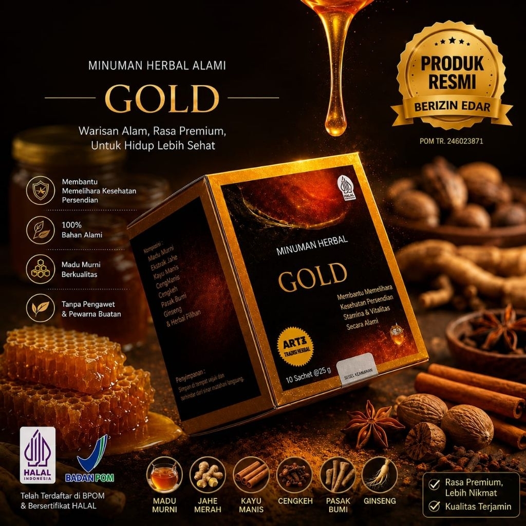 Ur madu gold original terbuat dari serbuk madu bubuk murni