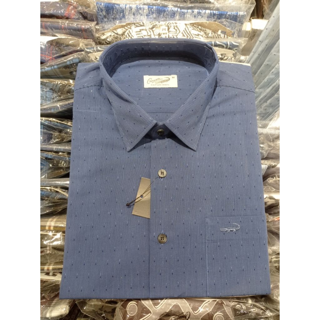 Crocodile - Kemeja crocodile warna biru kemeja cowok lengan pendek crocodile