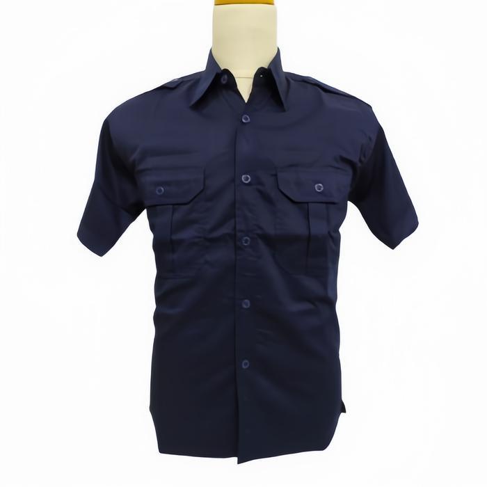 Kemeja PDH PDL Navy Lengan Pendek Seragam Kerja Lapangan Bisa Custom Bordir
