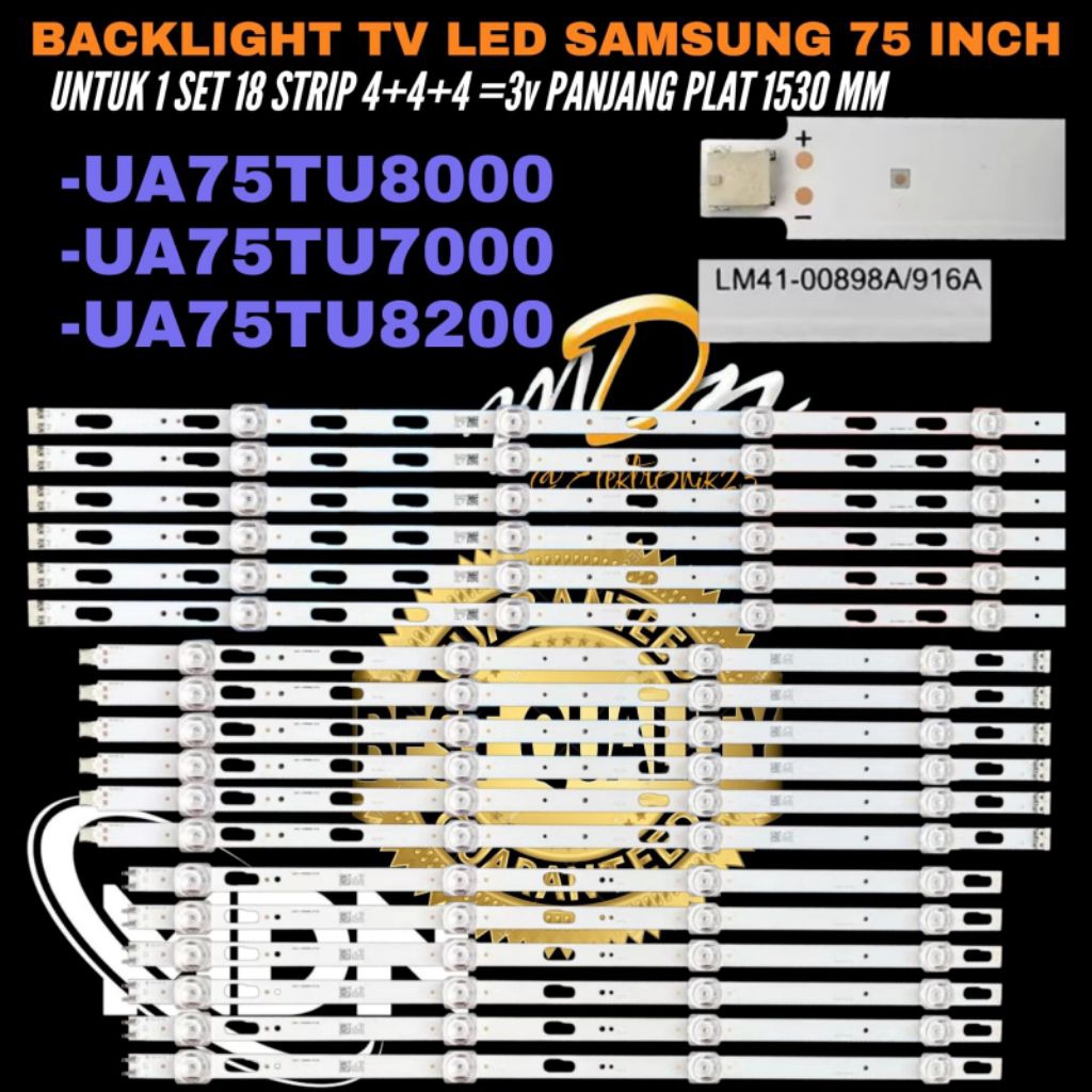 BACKLIGHT TV LED SAMSUNG 75 INCH UA-75TU8000- UA-75TU8200- UA-75TU7000 BACKLIGHT TV LED SAMSUNG 75 I