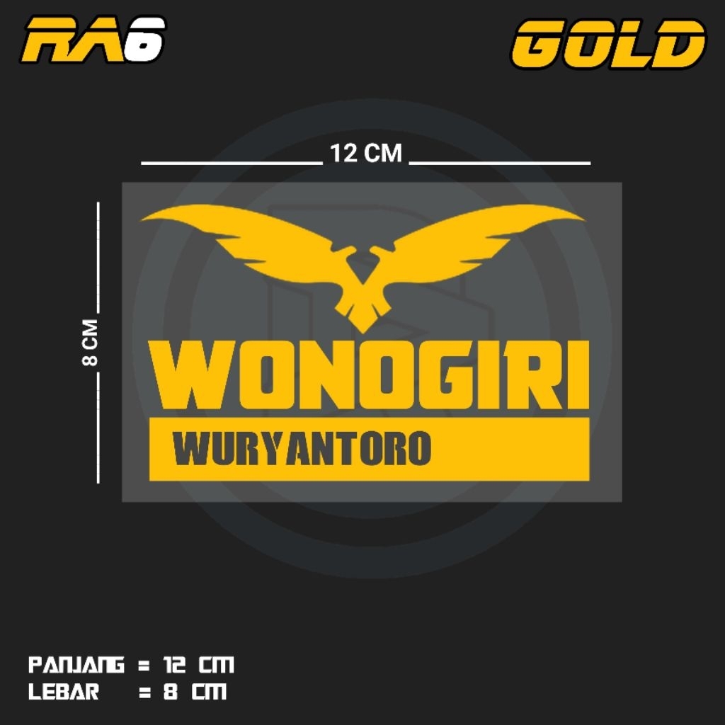 STIKER CUTTING TULISAN WONOGIRI WURYANTORO | RA6 KEC