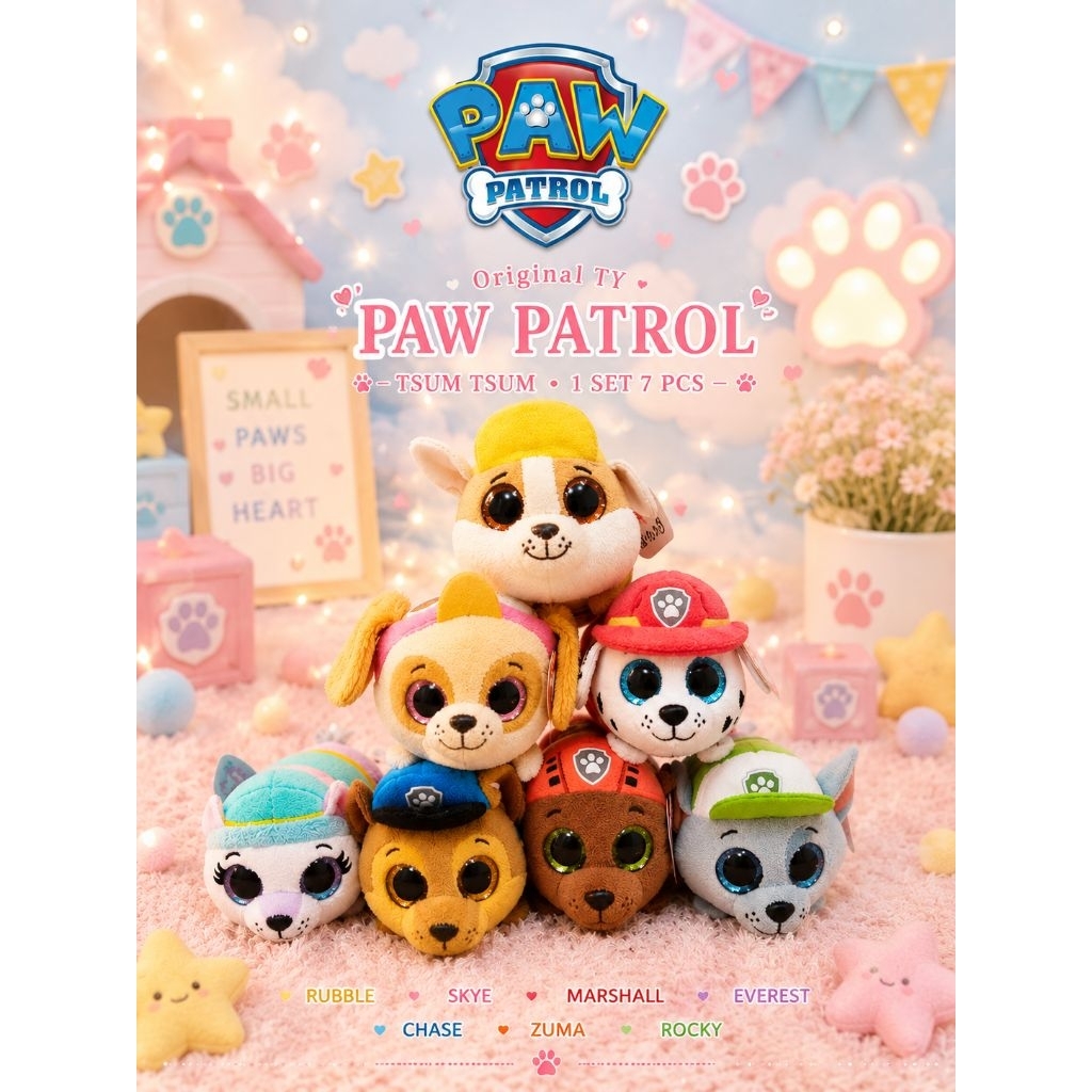 plush boneka original TY paw Patrol beanie tsum Tsum