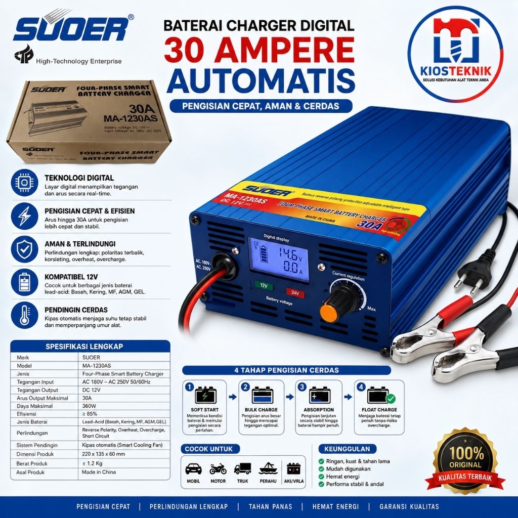 Battery Charger Digital SOUER 30 Ampere Automatis