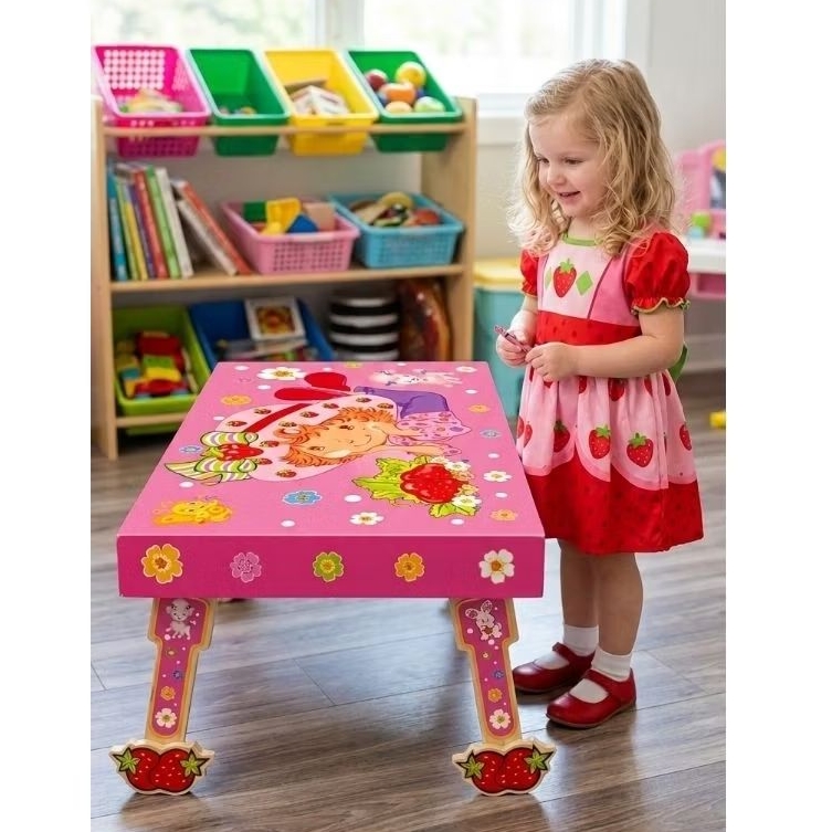 meja lipat pendek strawberry shortcake