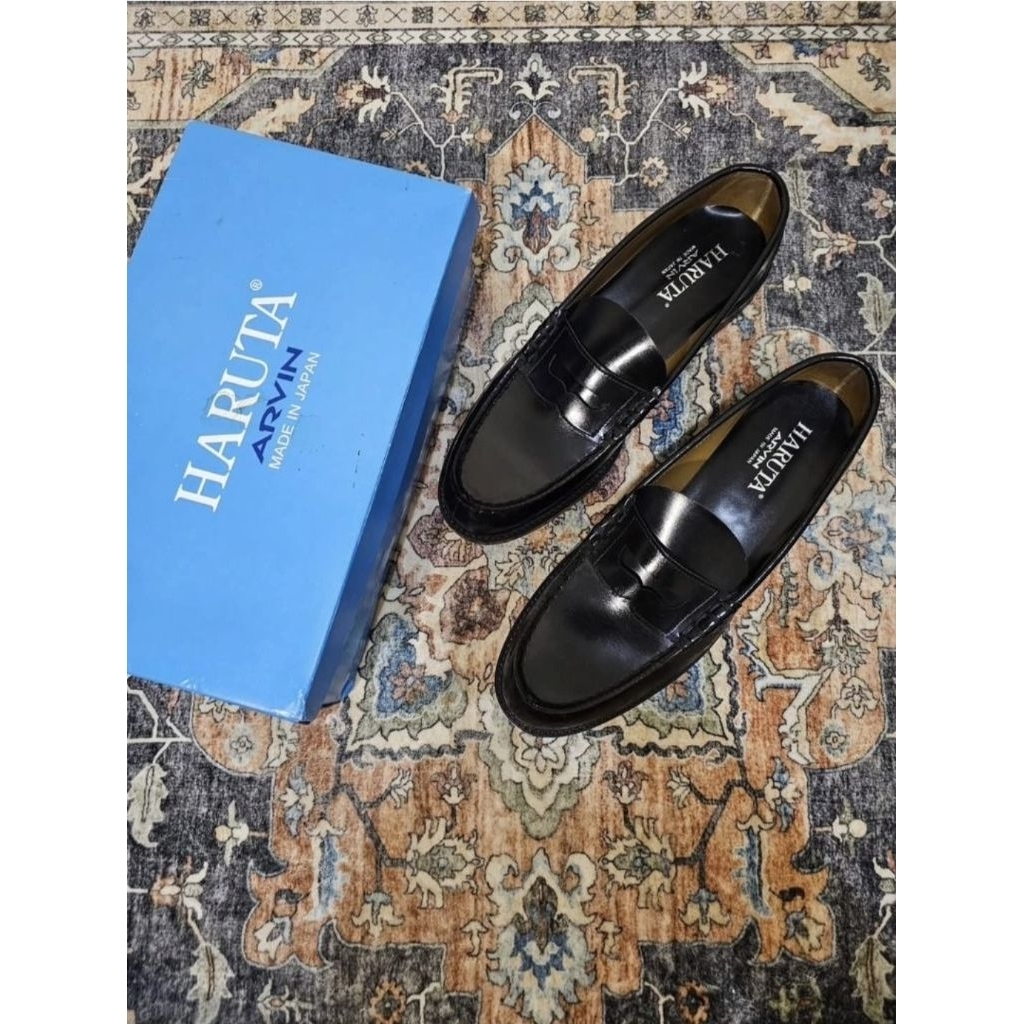 HARUTA ARVIN 6550 BLACK PENNY LOAFERS