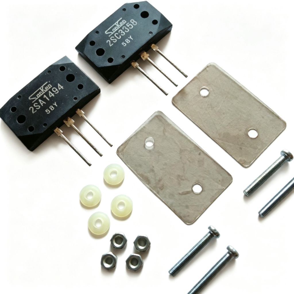 Sepasang Transistor Power Sanken 2SA1494 2SC3358 A1494 C3358 Lengkap Aksesoris
