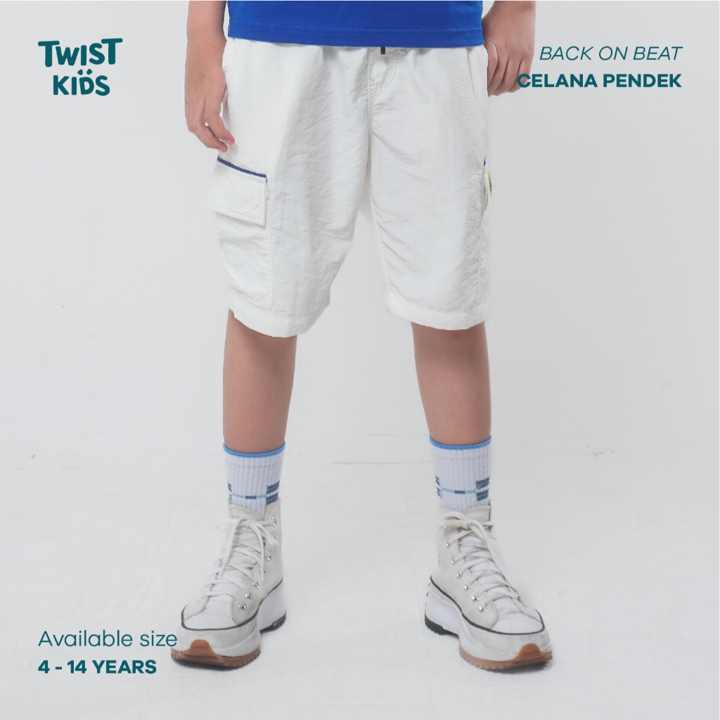 Twist Kids - Accel C, Back On Beat Series Celana Pendek Cargo Anak Laki Laki usia 4-14 tahun
