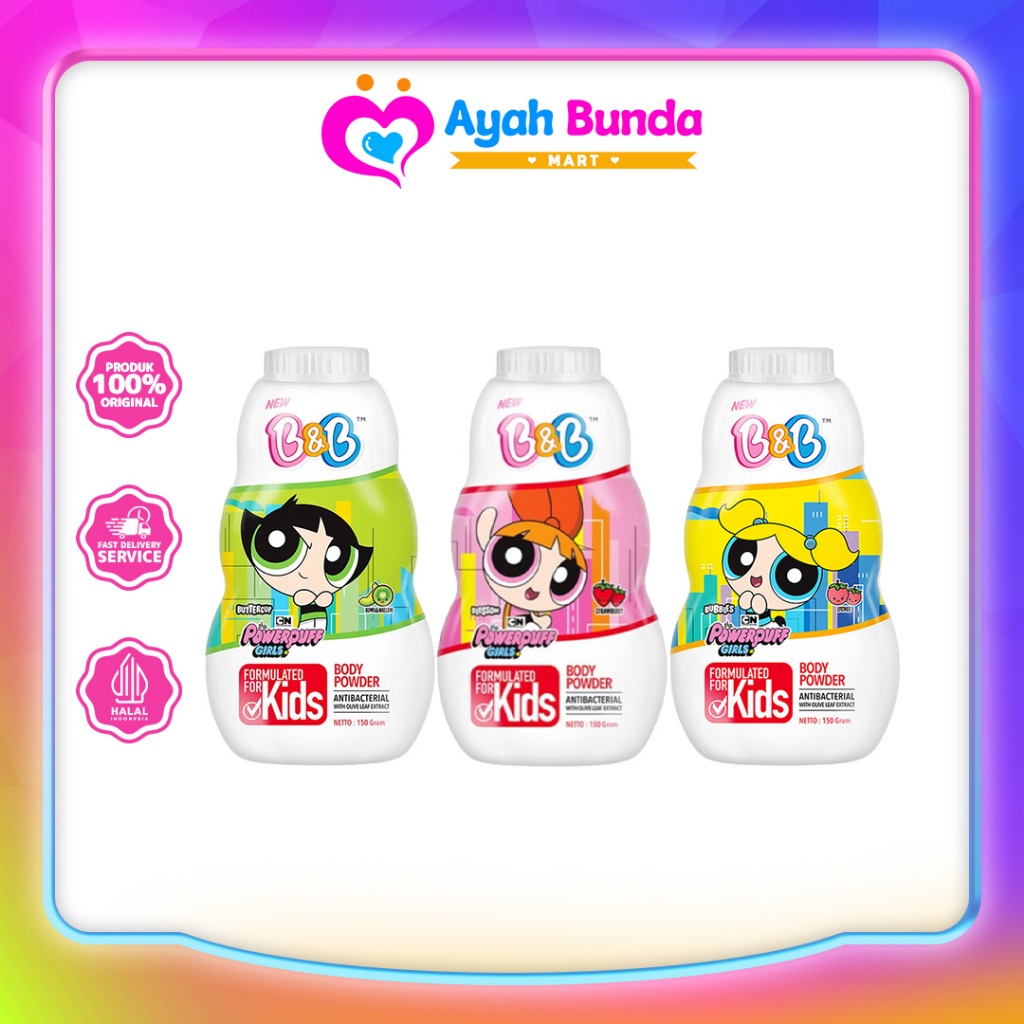B&B Kids Body Powder 60 gr - 150 gr - Bnb Kids Bedak Tabur Bayi | Ayah Bunda Mart