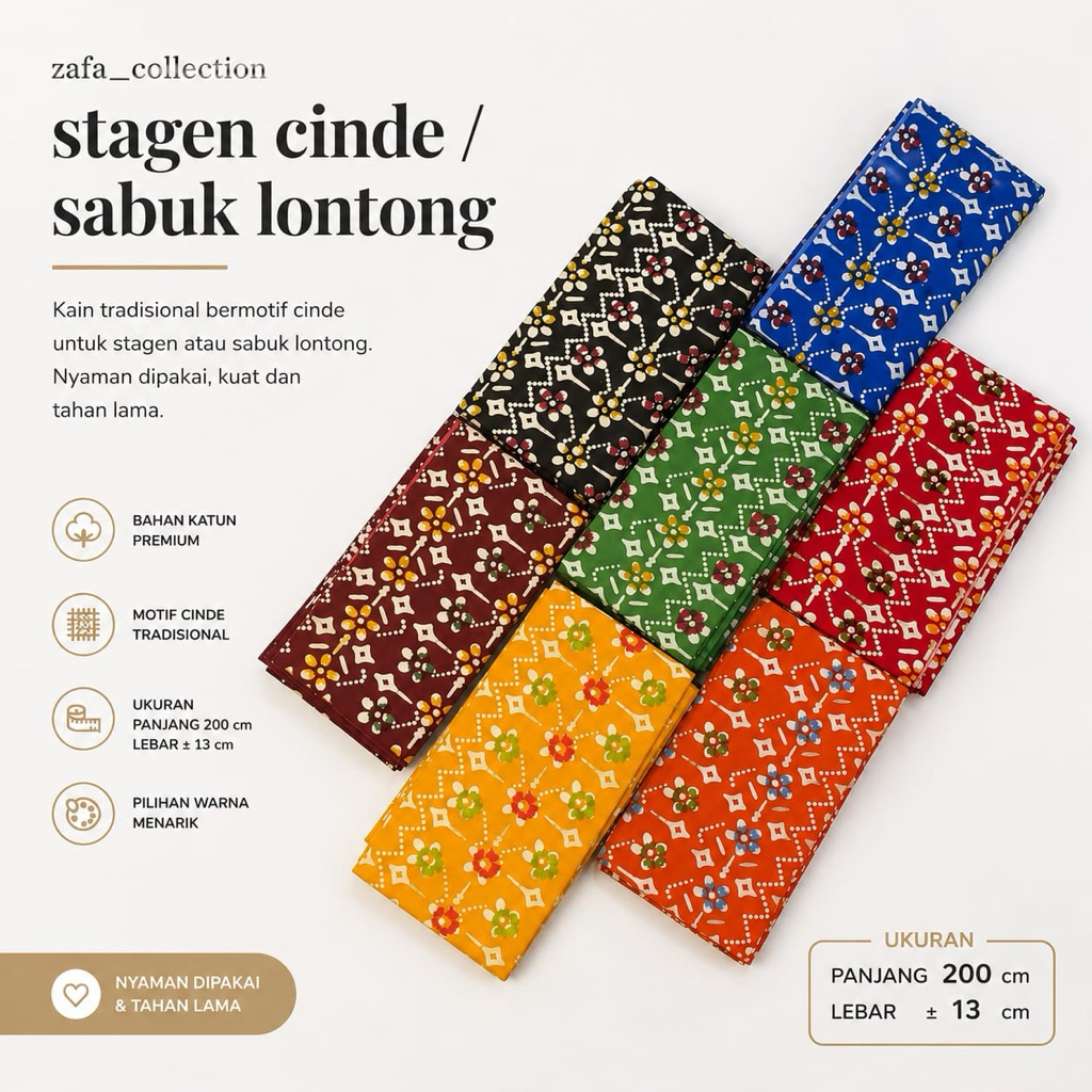 stagen batik cinde 2 meter / kain penyangga perut murah