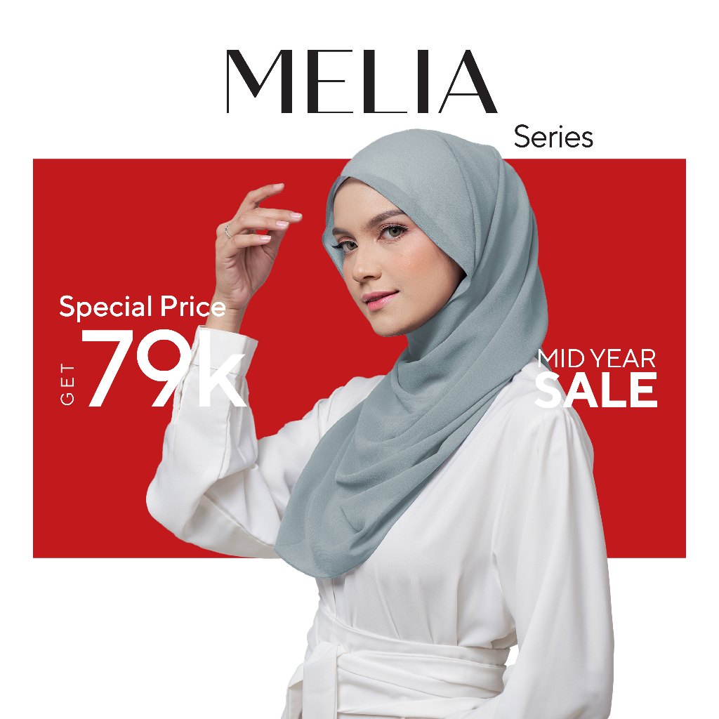 Nabillasyal | Melia Series | Pashmina 2 in 1 | Hijab Semi-Instant | Ceruti