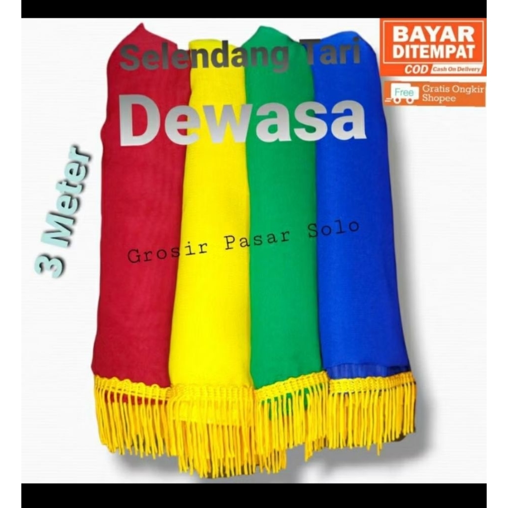 Selendang Tari Dewasa / Selendang Tari Rumbai / Selendang Tari 3 meter